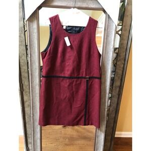 Talbots Dress Sheath Sleeveless Wool Red Career Women 12p 12 Petite NEW NWT